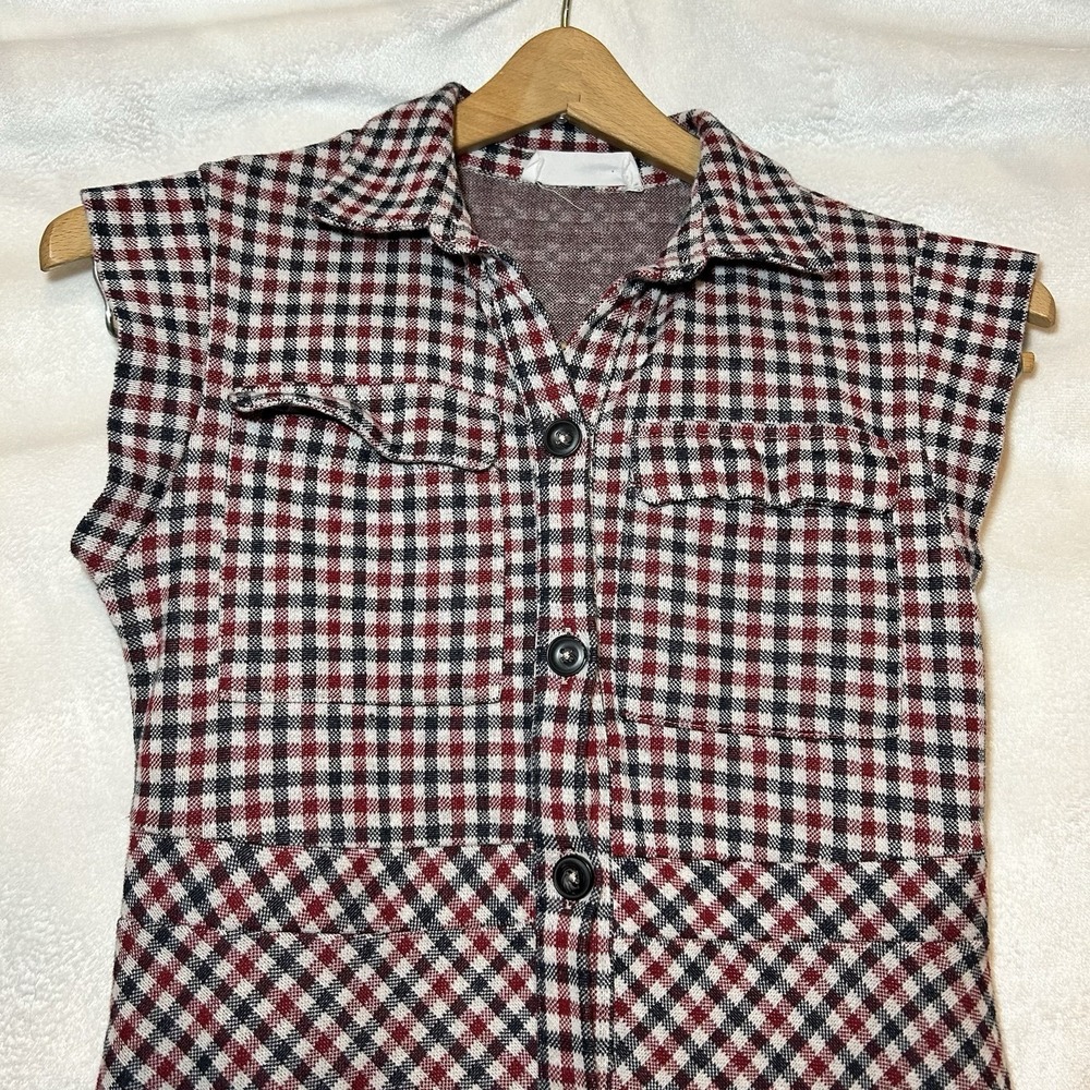 Girls Zara Plaid Gingham Checkered Dress Size 13/14 Red/White/Blue Patriotic USA